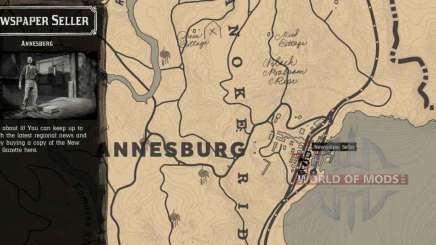 Vendedor de periódicos en Annesburg-detailed map
