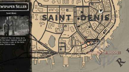 Vendedor de periódicos en Saint-Denis-detailed map