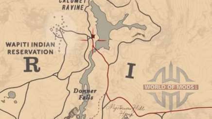 Mapa de la cueva del gigante en RDR 2