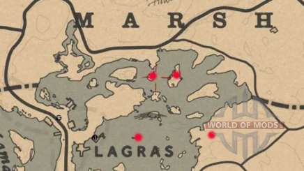 Mapa del tesoro del pantano de Blackwater en Red Dead Online