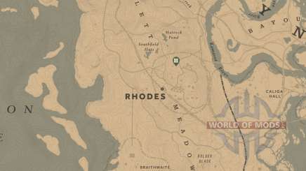 Mapa de la ubicación de Rhodes en RDR 2