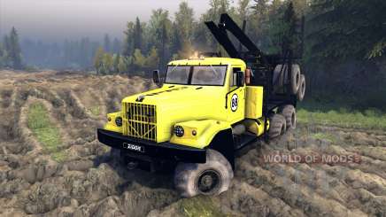 KrAZ-255B en un color amarillo-KrAZ 88- para Spin Tires