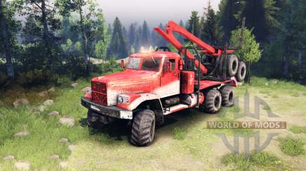 KrAZ-255 en el color rojo para Spin Tires