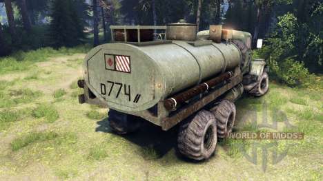 Verde tanque KrAZ-255 v2.0 para Spin Tires
