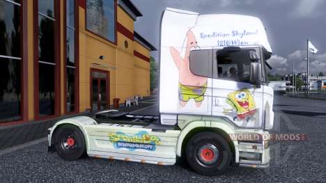 Color-Bob esponja - camión Scania para Euro Truck Simulator 2