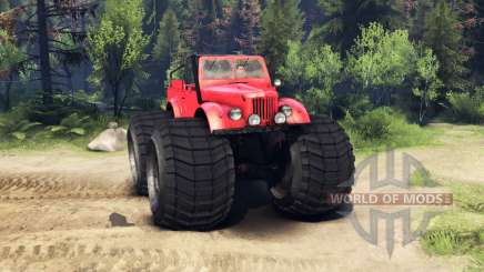 ГАЗ-69М Monstruo Rojo para Spin Tires