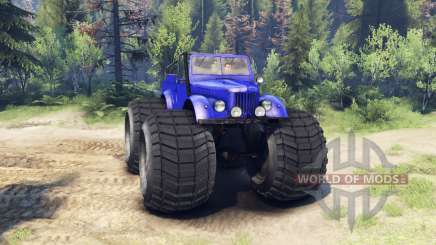 ГАЗ-69М Monstruo Azul para Spin Tires