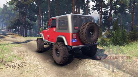 Jeep YJ 1987 red para Spin Tires