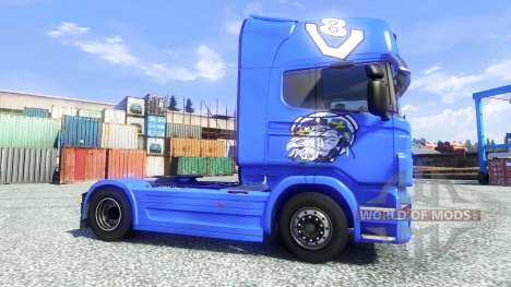 La piel V8 Topline en la unidad tractora Scania para Euro Truck Simulator 2