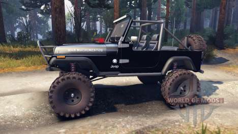Jeep YJ 1987 Open Top black para Spin Tires