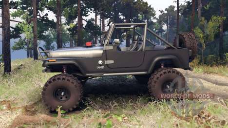 Jeep YJ 1987 Open Top gray para Spin Tires