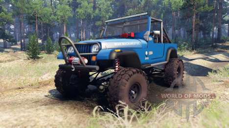 Jeep YJ 1987 Open Top blue para Spin Tires