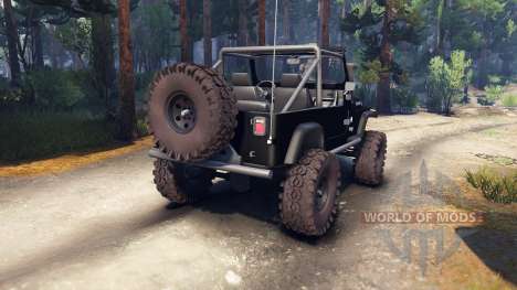 Jeep YJ 1987 Open Top black para Spin Tires