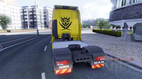 La piel de los Transformadores en el camión MAN para Euro Truck Simulator 2