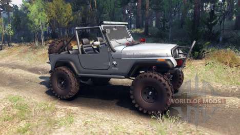 Jeep YJ 1987 Open Top silver para Spin Tires