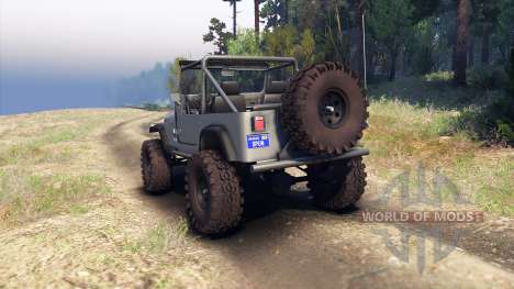 Jeep YJ 1987 Open Top silver para Spin Tires