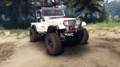 Jeep YJ 1987 Open Top white para Spin Tires