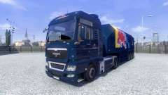 La piel de Red Bull Racing Hochglanz en el camión MAN para Euro Truck Simulator 2