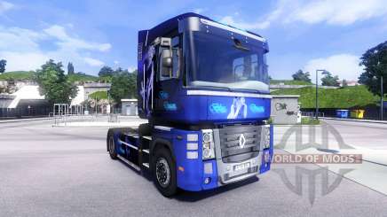 La piel Azul de Ensueño en la unidad tractora Renault Magnum para Euro Truck Simulator 2