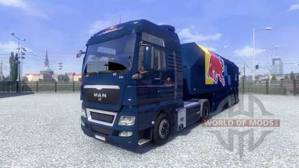 La piel de Red Bull Racing Hochglanz en el camión MAN para Euro Truck Simulator 2