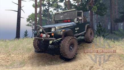 Jeep YJ 1987 Open Top dark green para Spin Tires