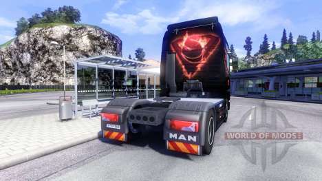 La piel del Hombre De Acero en el camión MAN para Euro Truck Simulator 2
