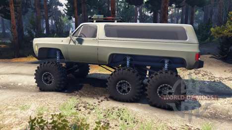 Chevrolet K5 Blazer 1975 Equipped 6x6 army green para Spin Tires