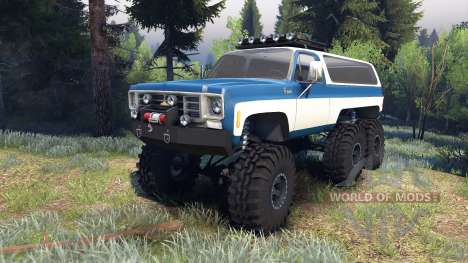 Chevrolet K5 Blazer 1975 Equipped blue and white para Spin Tires