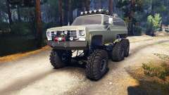 Chevrolet K5 Blazer 1975 Equipped 6x6 army green para Spin Tires