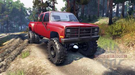 Chevrolet Silverado Dually Crew Cab v1.4 red para Spin Tires