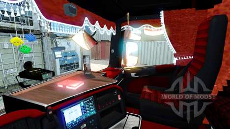 Interior rojo Scania para Euro Truck Simulator 2
