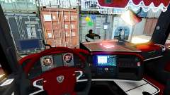 Interior rojo Scania para Euro Truck Simulator 2
