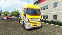 La piel Hi Manera Amarillo Gris en el camión Iveco para Euro Truck Simulator 2
