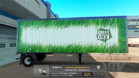 Remolques UPS y Verde de la Ciudad para American Truck Simulator