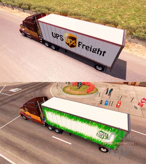 Remolques UPS y Verde de la Ciudad para American Truck Simulator