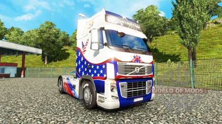 La piel de las Estrellas & Rayas en un Volvo para Euro Truck Simulator 2