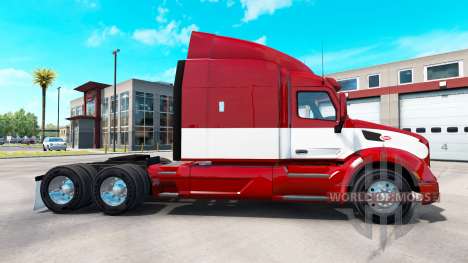 Rojo-blanco de la piel para el camión Peterbilt para American Truck Simulator