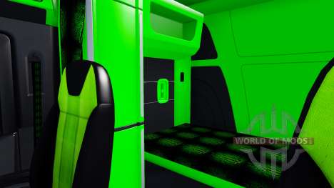 De neón de color verde interior Peterbilt 579 para American Truck Simulator