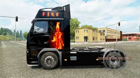 Fuego en la piel para camiones Volvo para Euro Truck Simulator 2