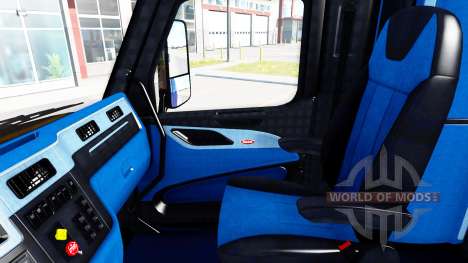 Negro y azul, interior en un Peterbilt 579 para American Truck Simulator