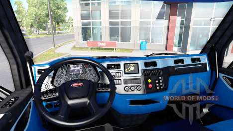 Negro y azul, interior en un Peterbilt 579 para American Truck Simulator