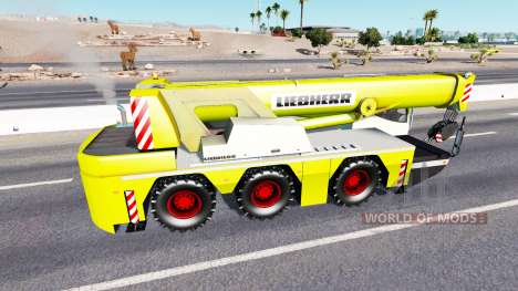Grúa móvil Liebherr en el tráfico para American Truck Simulator