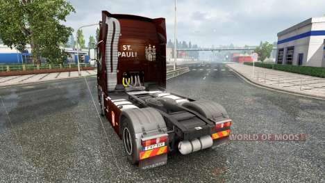 La piel FC San Pauli en un camión Volvo para Euro Truck Simulator 2