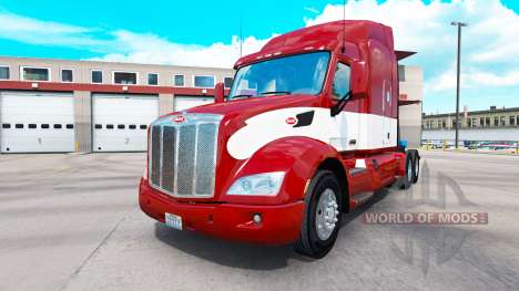 Rojo-blanco de la piel para el camión Peterbilt para American Truck Simulator