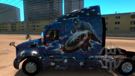 El capitán América de la piel para el camión Pet para American Truck Simulator