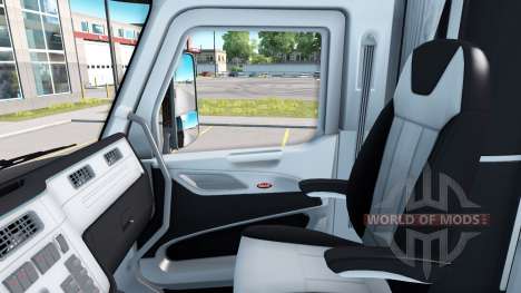 Interior en blanco y negro en un Peterbilt 579 para American Truck Simulator