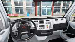 Interior en blanco y negro en un Peterbilt 579 para American Truck Simulator