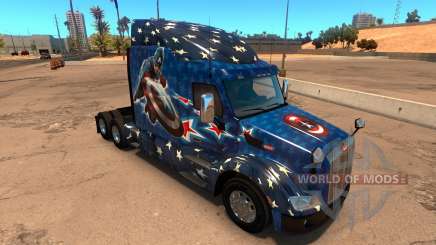 El capitán América de la piel para el camión Peterbilt 579 para American Truck Simulator
