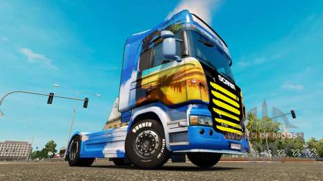 La piel de la Isla en la unidad tractora Scania para Euro Truck Simulator 2