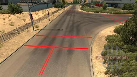 Rojo de las marcas viales para American Truck Simulator